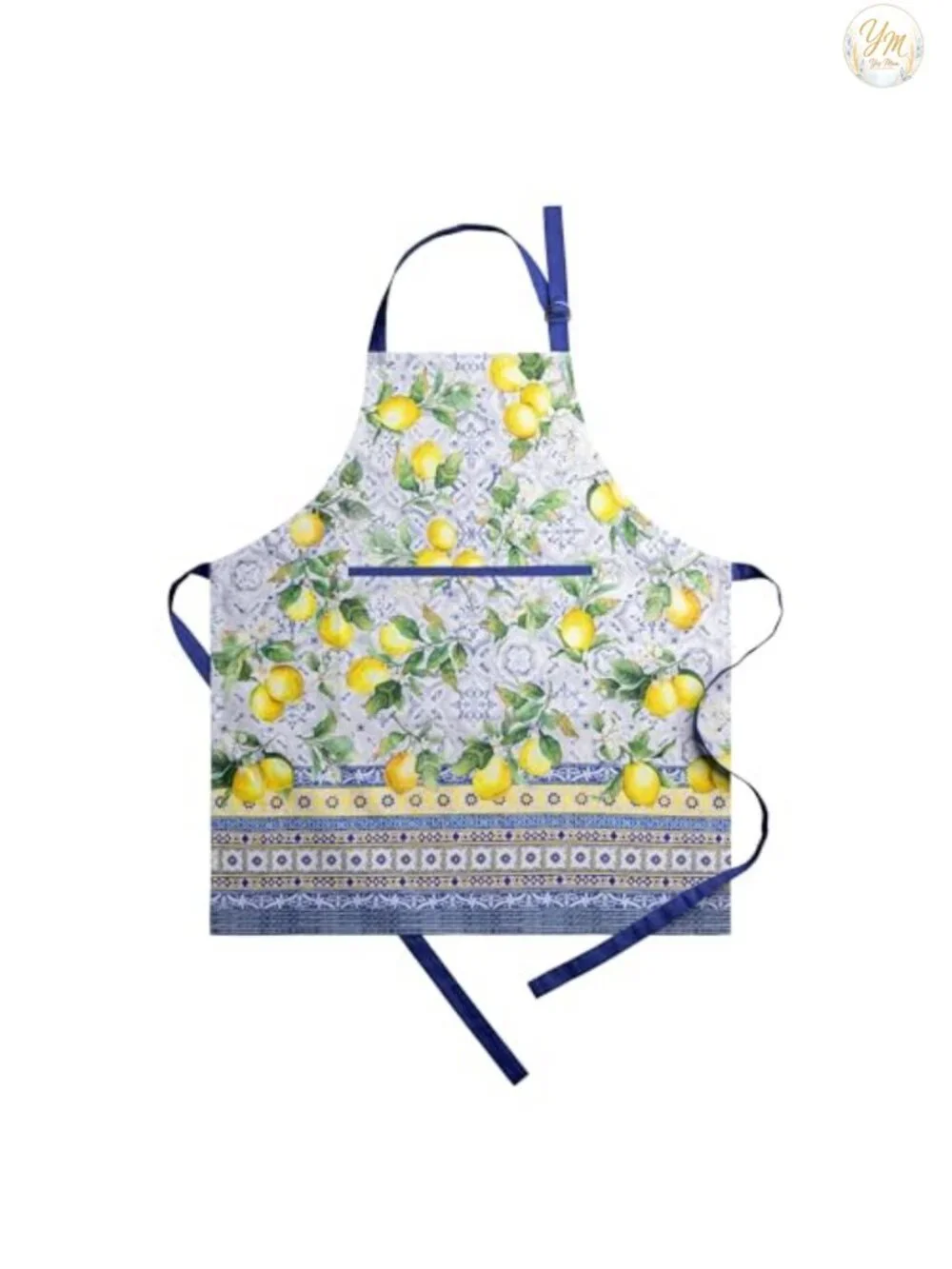 100% Cotton Bib Apron with Pocket Adjustable Neck Cooking Gardening